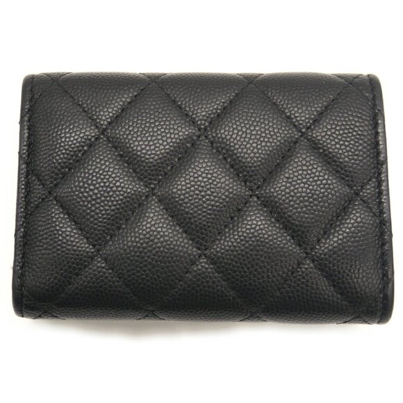 CHANEL Black Caviar Leather Logo Wallet - Picture 2 of 10